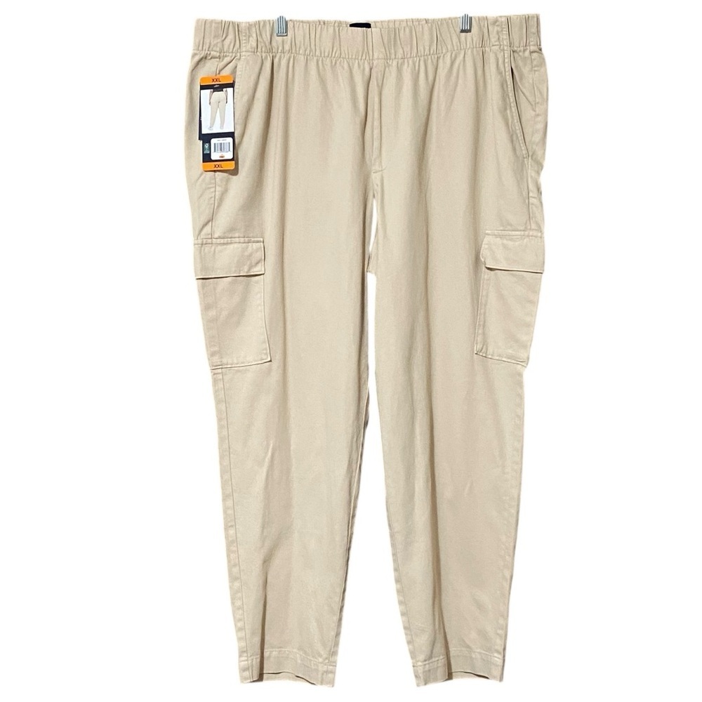 GAP Tan Twill Cargo Pants XXL NWT Pull On Straight Leg Utility Streetwear Casual